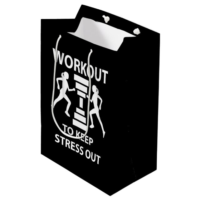 Workout Fitness Exercise Medium Gift Bag (Front Angled)