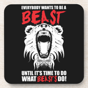 Workout Fitness Gym Motivation - Beast Beverage Coaster