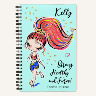 Workout Fitness Journal, Strong Healthy & Fierce Notebook