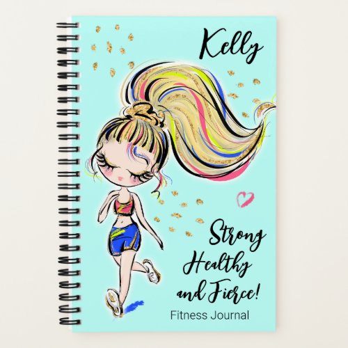 Workout Fitness Journal Strong Healthy  Fierce   Notebook