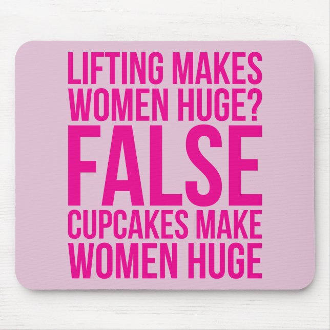 Workout Fitness Motivation - Lifting vs Cupcakes Mouse Pad (Front)