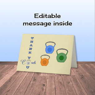 Workout fitness training coach thank you card