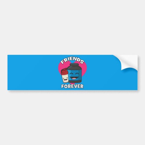 Workout Friends Forever _ Cute Kawaii Funny Gym Bumper Sticker