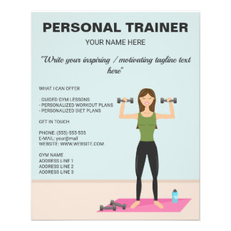 Workout Girl Fitness Girl Custom Personal Trainer Flyer