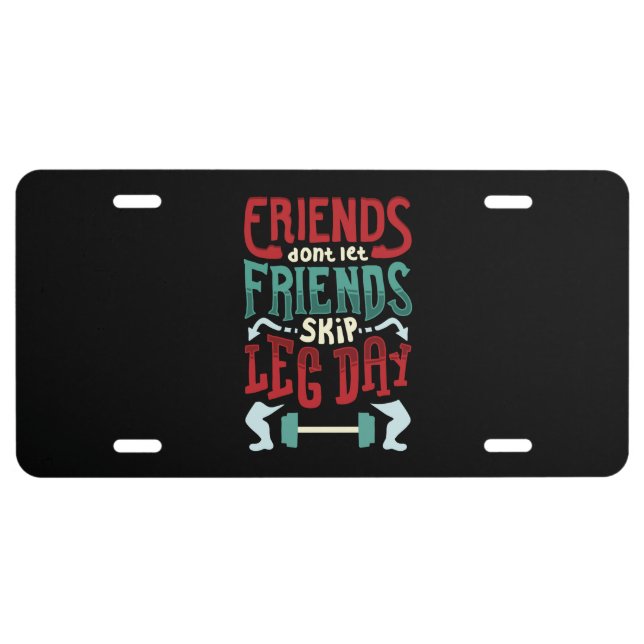 Workout Gym Gift License Plate (Front)