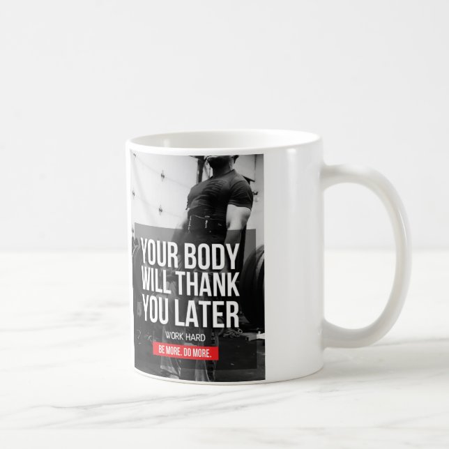 Workout Gym Motivation - Work Hard Coffee Mug (Right)