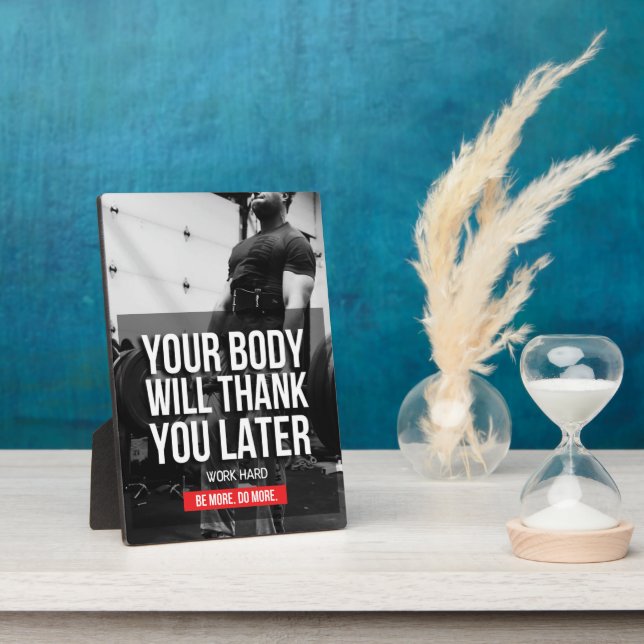 Workout Gym Motivation - Work Hard Plaque (Side)