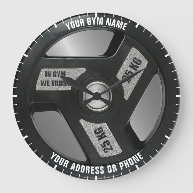 Workout Gym Owner Fitness Instructor Gym Coach Large Clock (Front)