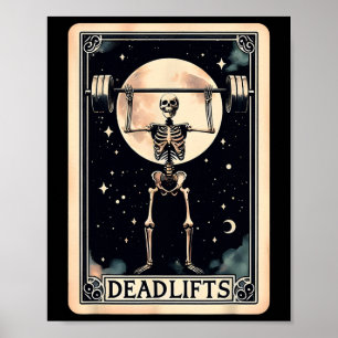 Workout Gym Weight Lifting Funny Halloween Skeleto Poster