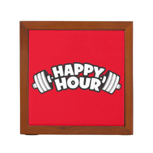 Workout - Happy Hour - Funny Gym Motivational Pencil Holder