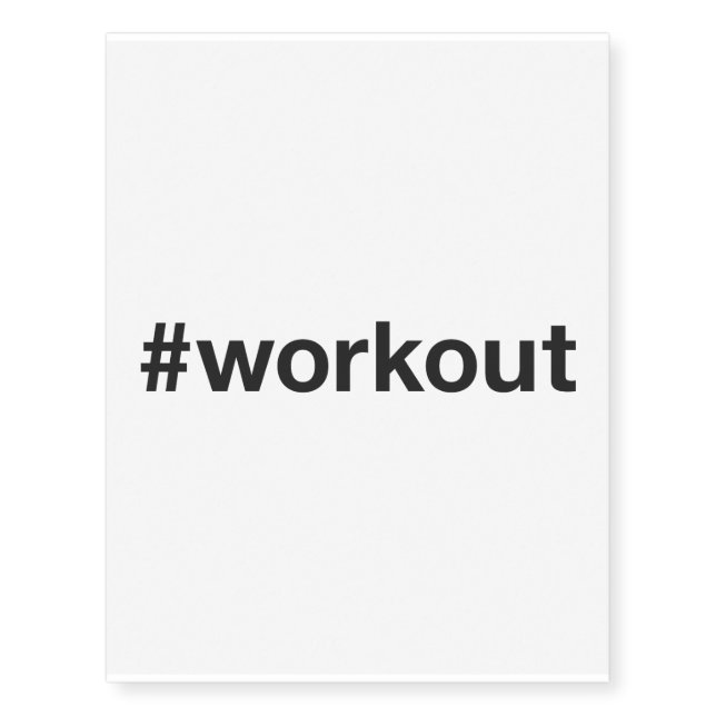 WORKOUT Hashtag Temporary Tattoos (Front)