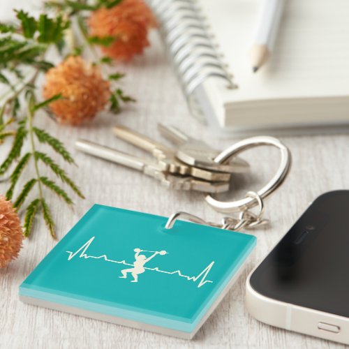 Workout Heartbeat Design Keychain