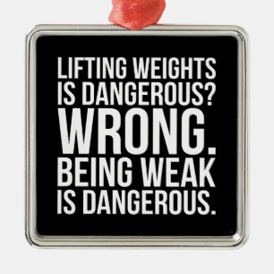 Workout Humor - Practice Safe Sets - Novelty Gym Metal Ornament