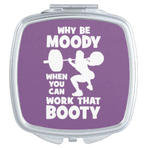 Workout Humor - Work That Booty, Women's Funny Gym Compact Mirror