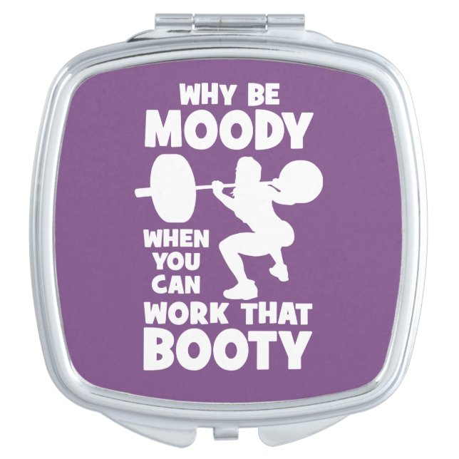 Workout Humor - Work That Booty, Women's Funny Gym Compact Mirror (Front)