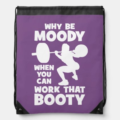 Workout Humor - Work That Booty, Women's Funny Gym Drawstring Backpack