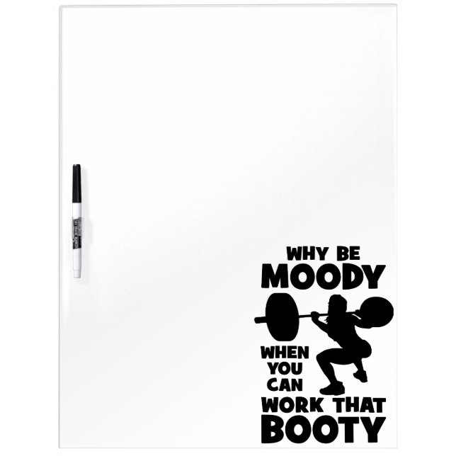 Workout Humor - Work That Booty, Women's Funny Gym Dry Erase Board (Front)