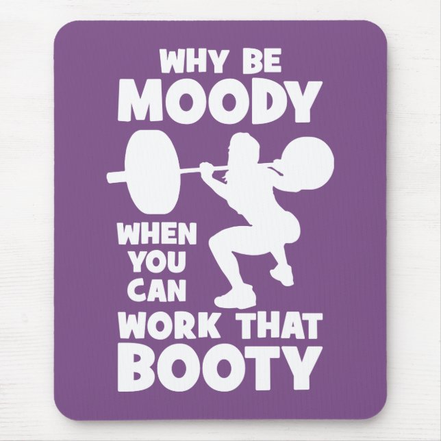 Workout Humor - Work That Booty, Women's Funny Gym Mouse Pad (Front)
