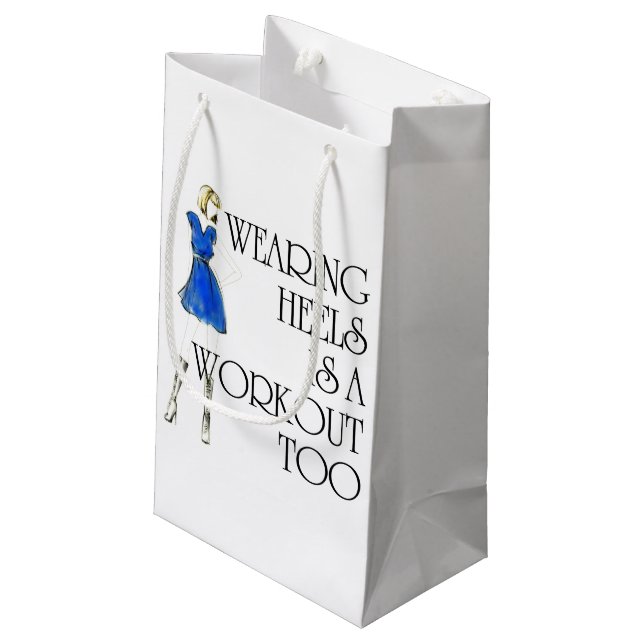 WORKOUT IN HEELS SMALL GIFT BAG (Back Angled)