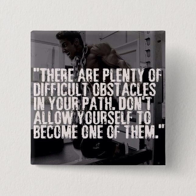 Workout Inspirational Words - Obstacles Button (Front)