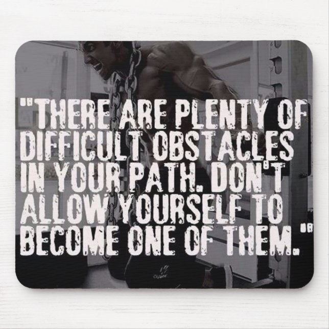Workout Inspirational Words - Obstacles Mouse Pad (Front)