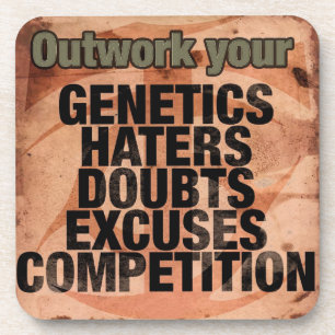 Workout Inspirational Words - Outwork - Motivation Beverage Coaster