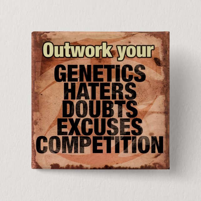 Workout Inspirational Words - Outwork - Motivation Button (Front)