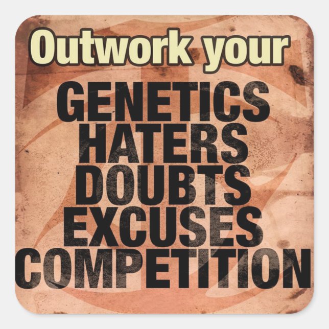 Workout Inspirational Words - Outwork - Motivation Square Sticker (Front)