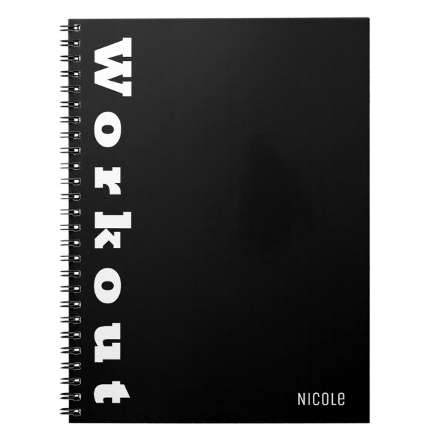WORKOUT Journal Fitness Planning Diet & Gym Custom (Front)