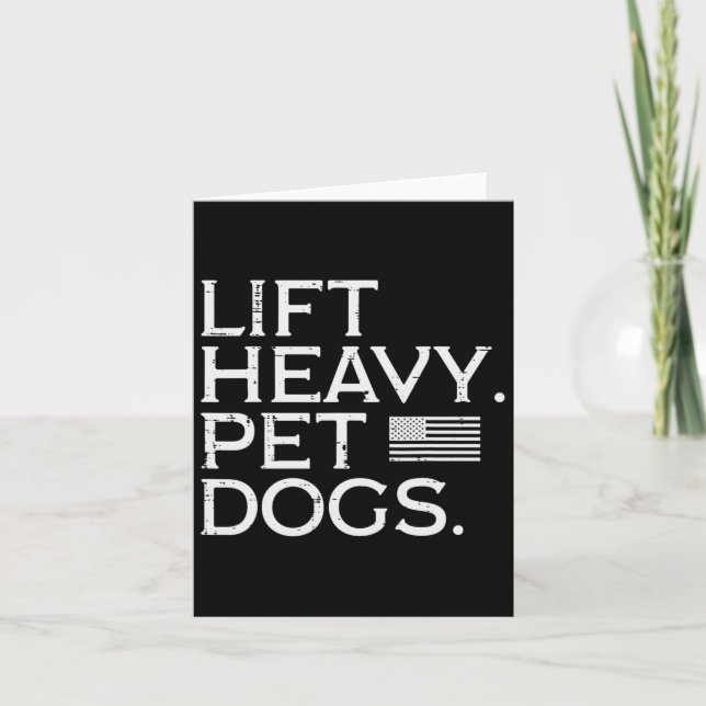 Workout Lift Heavy Pet Dogs Us Flag Gym Fitness Me Card (Front)