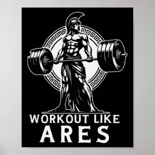 Workout Like Ares Greek God Bodybuilding Fitness Poster