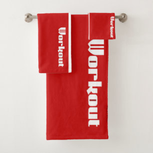 Workout Logo Poly Cotton Bath Towel Set