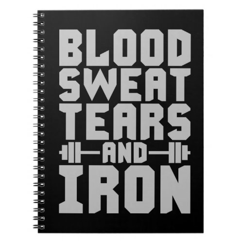 Workout Motivation _ Blood Sweat Tears and Iron Notebook