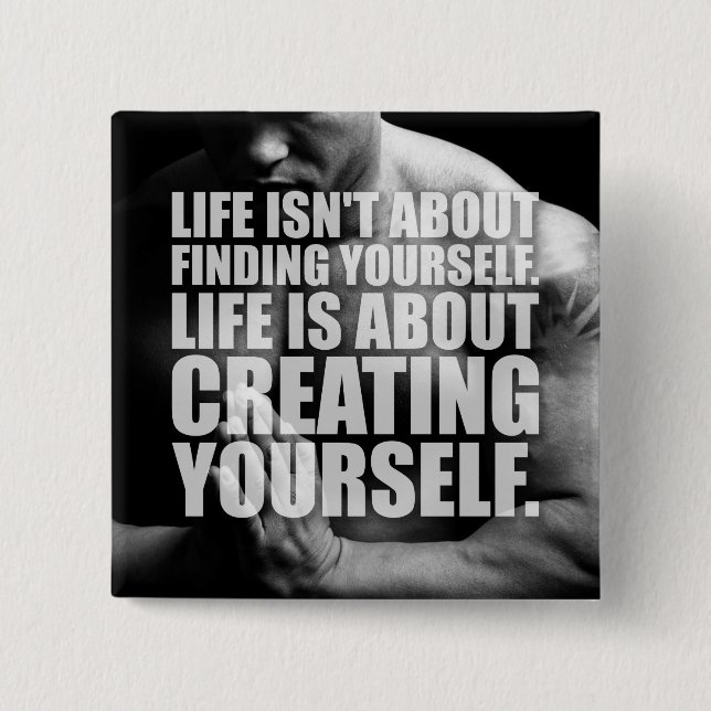 Workout Motivation - Create Yourself Pinback Button (Front)