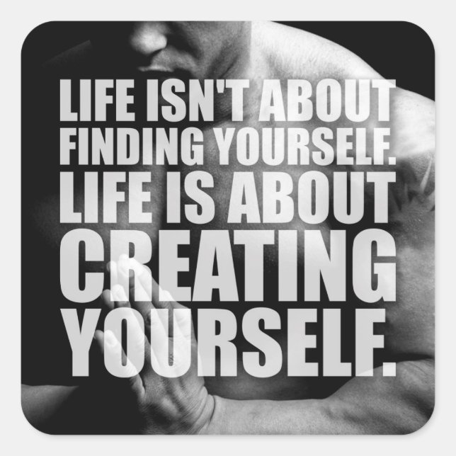 Workout Motivation - Create Yourself Square Sticker (Front)