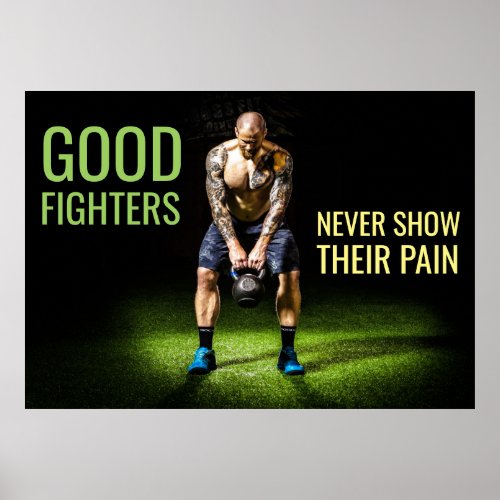 Workout Motivation  Inspirational Fighter Quote Poster