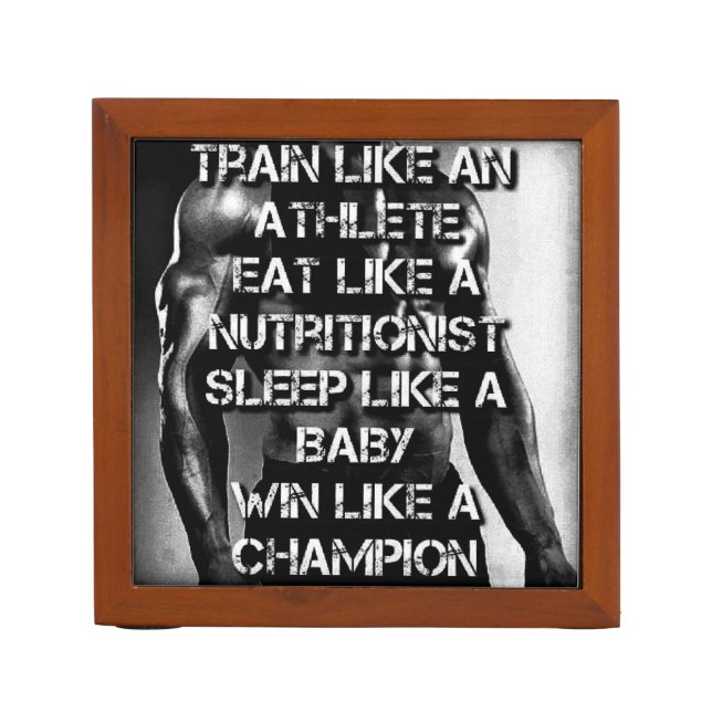 Workout Motivation - Train Like An Athlete Desk Organizer (Front)
