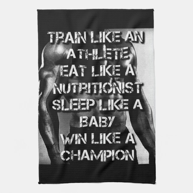 Workout Motivation - Train Like An Athlete Kitchen Towel (Vertical)