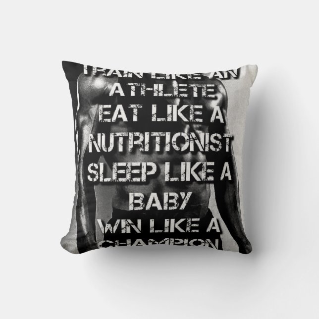 Workout Motivation - Train Like An Athlete Throw Pillow (Front)