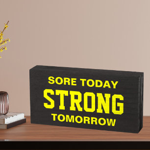 Workout Motivation Wooden Box Sign