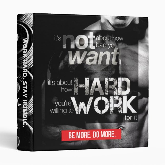 Workout Motivation - Work Hard Binder (Front/Spine)