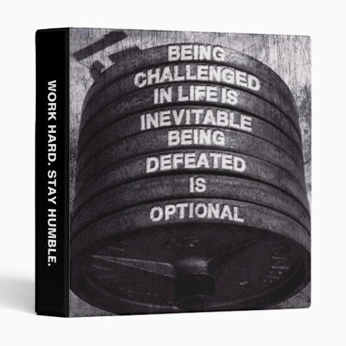 Workout Motivational 3 Ring Binder