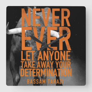 Workout Motivational Square Wall Clock