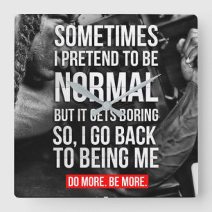 Workout Motivational Square Wall Clock