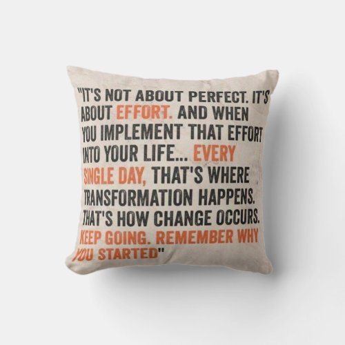 Workout Motivational Throw Pillow