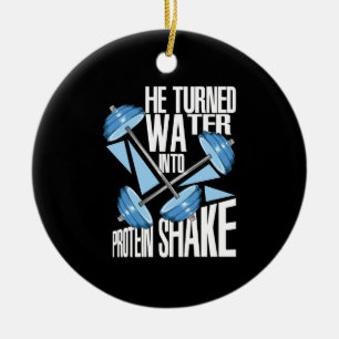 Workout - Protein Shake Ceramic Ornament