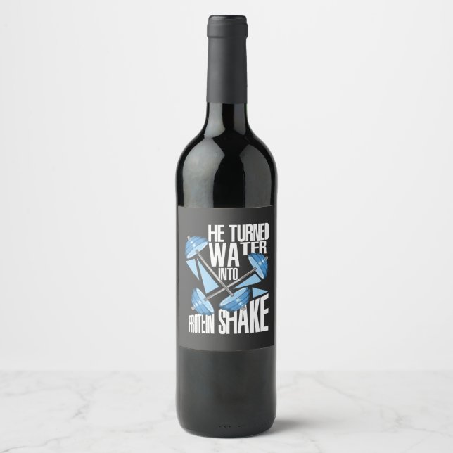 Workout - Protein Shake Wine Label (Front)