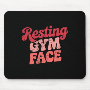 Workout Resting Gym Face Funny Weightlifting Motiv Mouse Pad
