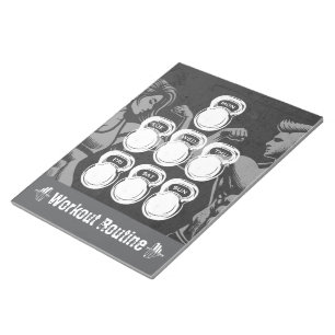 Workout Routine Weekly Planner Chic Gym Kettlebell Notepad