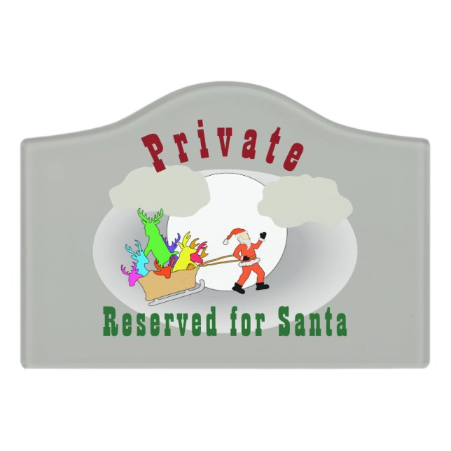 Workout Santa Door Sign (Small Crest Front)